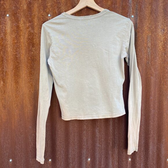 Buck Mason Burnt Olive Venice Wash Pima L/S Boxy Crew - XS women - Picture 4 of 10